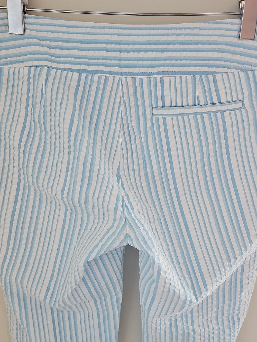 Lilly Pulitzer Seersucker Striped Crop Pants Womens 6 Blue White Preppy Cotton - Picture 5 of 8